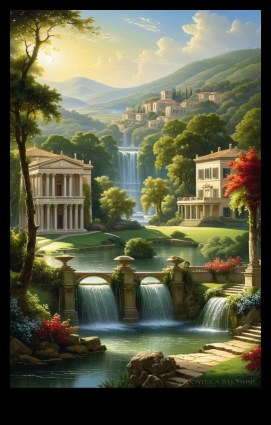 Grădinile grecești: peisajele luxuriante în arta neoclasică